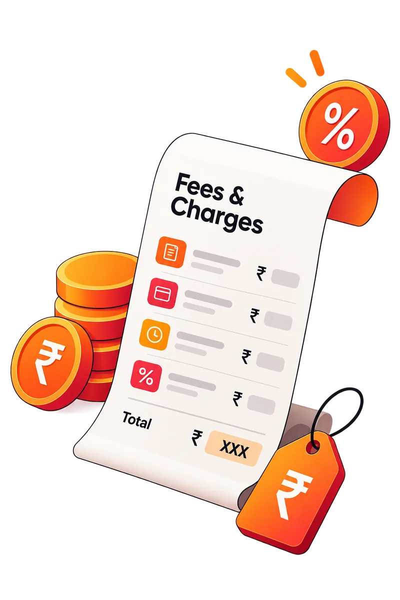 Illustration of a fees and charges receipt